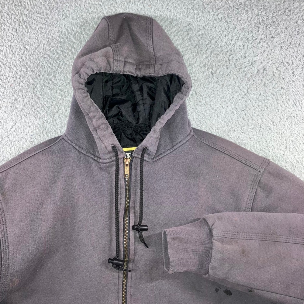 Vtg Walls Workwear Hooded Canvas Jacket Charcoal Grey M W35900N Faded Bomber